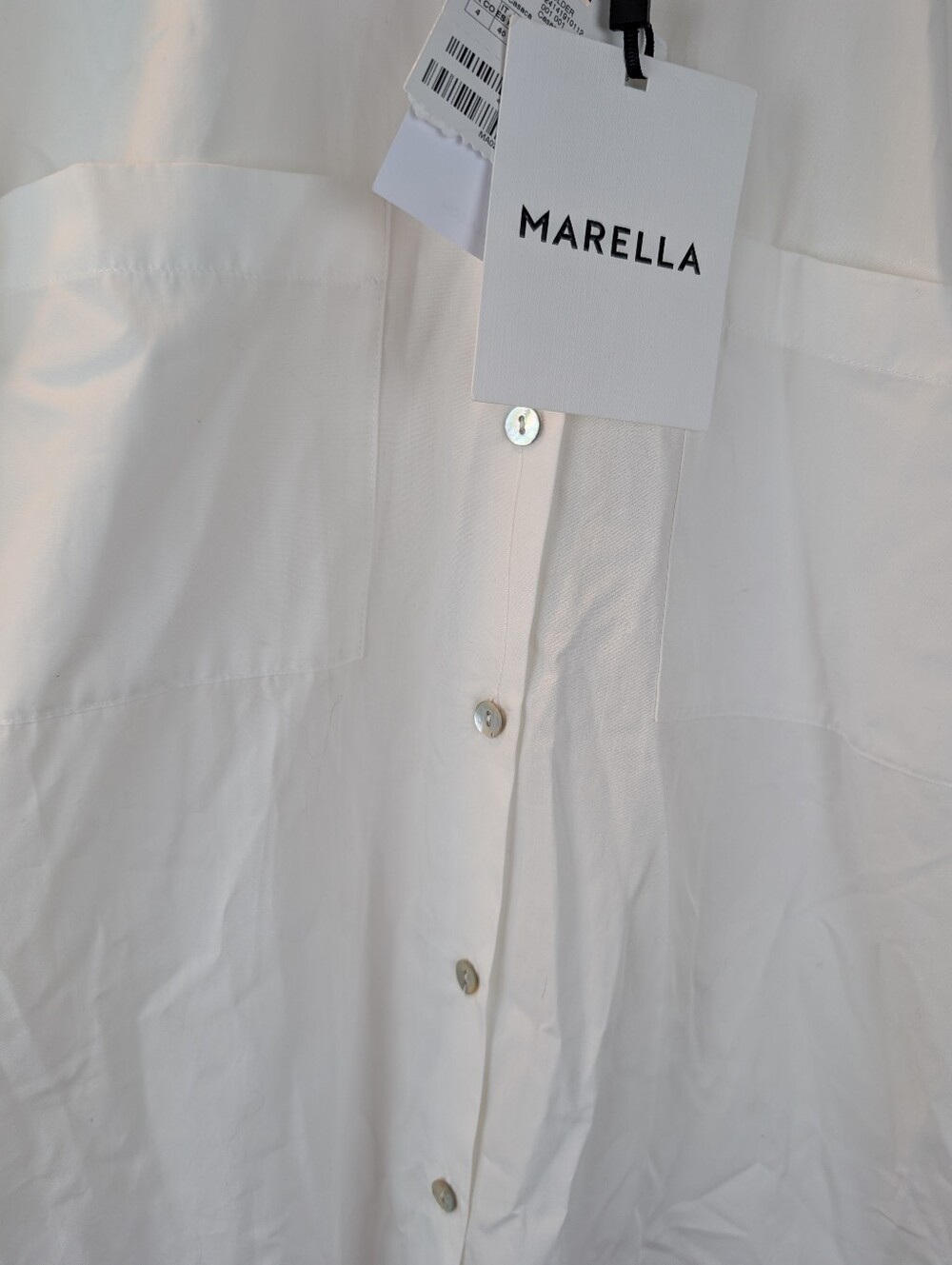 Marella (MaxMara group) White Longline Button-Down Shirt Size 4 BNWT - Picture 3 of 10